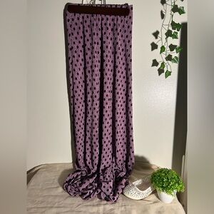 Purple and Black Polka Dot Flowy Maxi Skirt